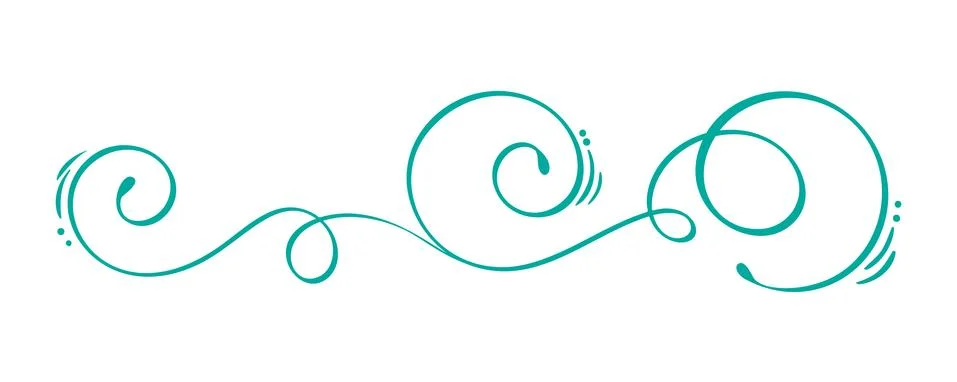 Vector Hand Drawn Calligraphic Spring Flourish Design Elements. Floral light Stock Illustration