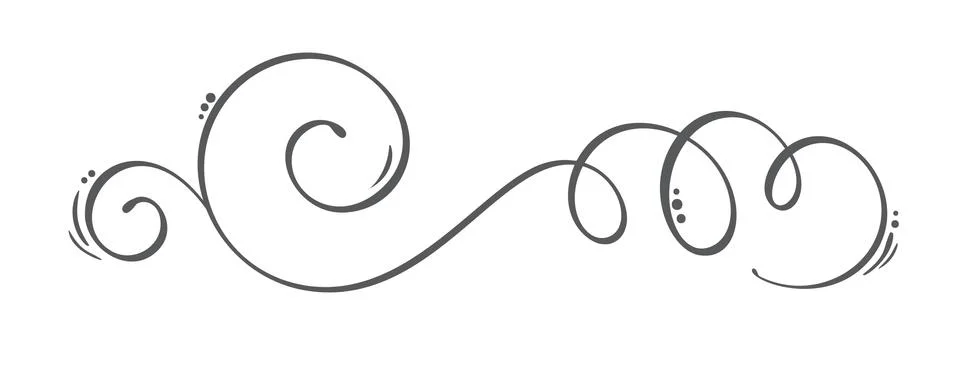 Vector Hand Drawn Calligraphic Spring Flourish Design Elements. Floral light 스톡 일러스트