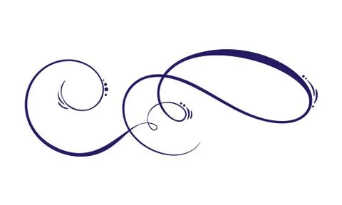 Vector Hand Drawn Calligraphic Spring Flourish Design Elements. Floral light Stock Illustration