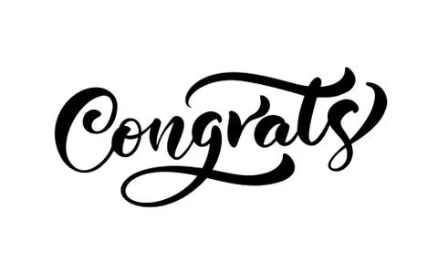 Vector hand drawn calligraphy lettering text Congrats. Elegant modern Illustrazione stock