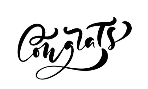 Vector hand drawn calligraphy lettering text Congrats. Elegant modern Illustrazione stock