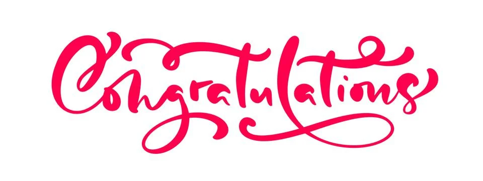 Vector hand drawn calligraphy lettering text Congratulations. Elegant modern Illustrazione stock