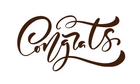Vector hand drawn calligraphy lettering text Congrats. Elegant modern Illustrazione stock