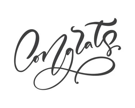 Vector hand drawn calligraphy lettering text Congrats. Elegant modern Illustrazione stock