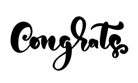 Vector hand drawn calligraphy lettering text Congrats. Elegant modern Illustrazione stock