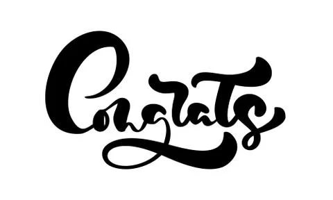 Vector hand drawn calligraphy lettering text Congrats. Elegant modern Illustrazione stock