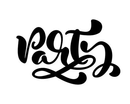 Vector hand drawn calligraphy lettering text Party. Elegant modern handwritten Illustrazione stock