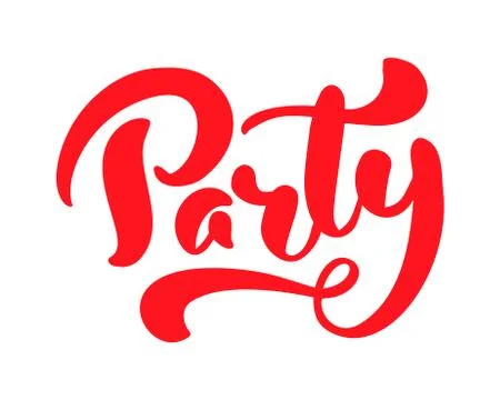 Vector hand drawn calligraphy lettering text Party. Elegant modern handwritten Illustrazione stock