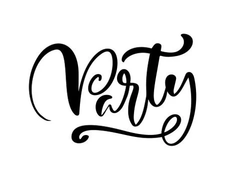 Vector hand drawn calligraphy lettering text Party. Elegant modern handwritten Illustrazione stock