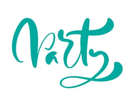 Vector hand drawn calligraphy lettering text Party. Elegant modern handwritten Illustrazione stock
