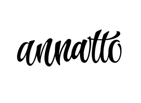 Vector hand drawn calligraphy style lettering word - Annatto. Stock Illustration