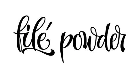Vector hand drawn calligraphy style lettering word - file powder Stock Illustration