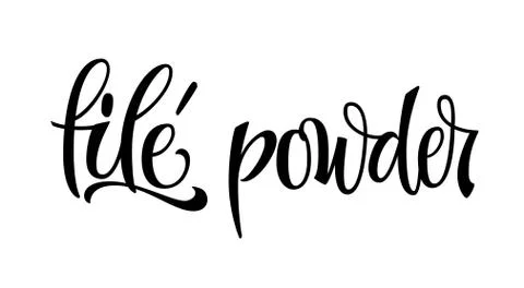 Vector hand drawn calligraphy style lettering word - file powder Stock Illustration
