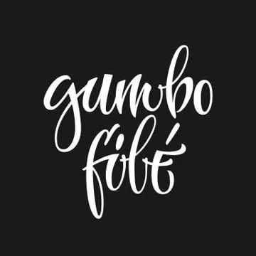 Vector hand drawn calligraphy style lettering word - Gumbo file. Stock Illustration