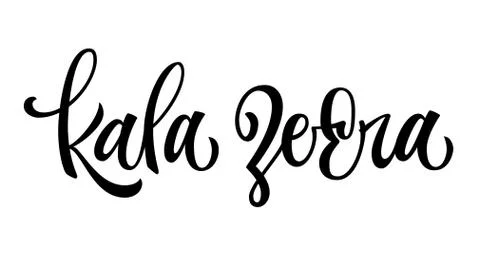 Vector hand drawn calligraphy style lettering word - kala zeera. Stock Illustration