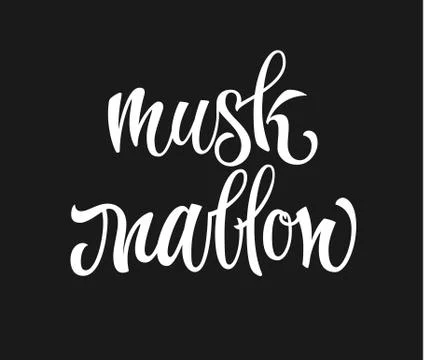 Vector hand drawn calligraphy style lettering word - Musk mallow. Stock Illustration