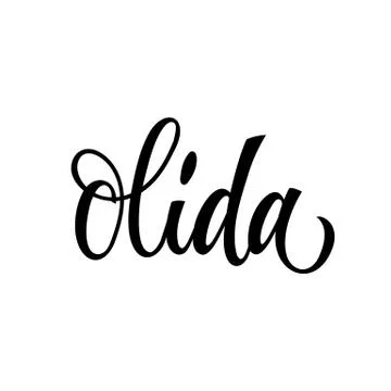 Vector hand drawn calligraphy style lettering word - Olida. Stock Illustration