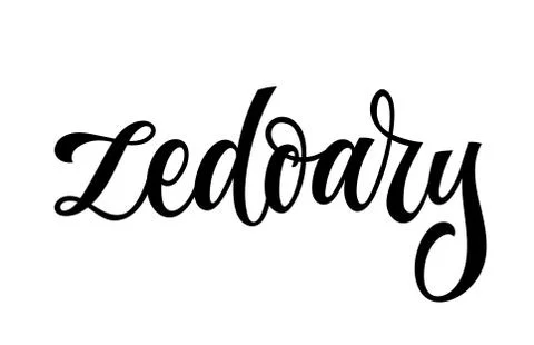 Vector hand drawn calligraphy style lettering word - Zedoary. Stock Illustration
