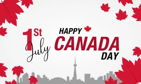 Vector hand drawn Canada day illustration background Stock Illustration