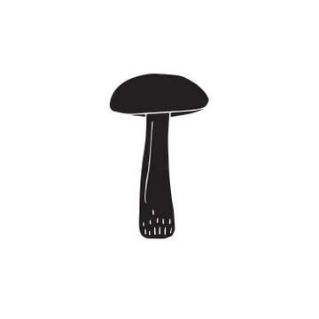 Vector hand drawn cap boletus mushroom Stock Illustration