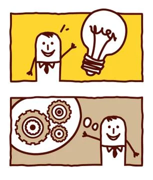 Vector hand drawn cartoon characters - business &amp; concept Stock Illustration