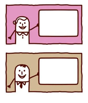 Vector hand drawn cartoon characters - business cards Stock Illustration