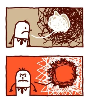 Vector hand drawn cartoon characters - bad moods Stock Illustration