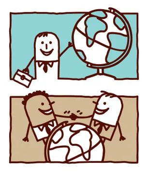 Vector hand drawn cartoon characters - business &amp; world Stock Illustration