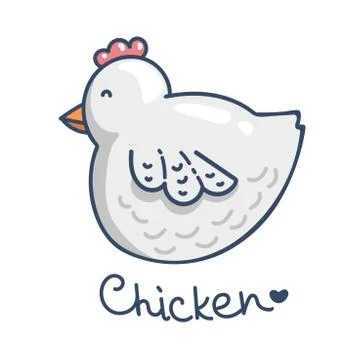 Vector hand drawn Chicken with eggs doodle icon. Chicken sketch illustration  Stock Illustration