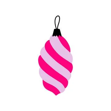Vector hand drawn Christmas bauble. Decorative doodle Xmas ball elements Stock Illustration