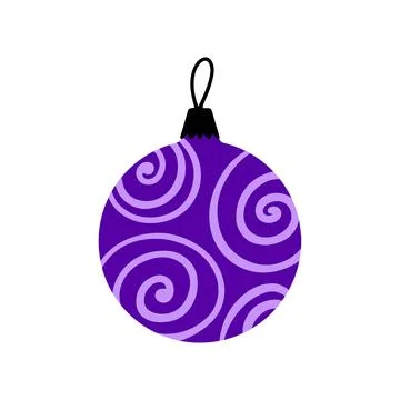 Vector hand drawn Christmas bauble. Decorative doodle Xmas ball elements Stock Illustration