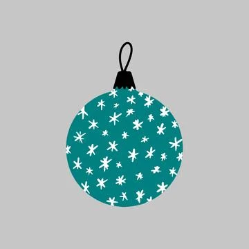 Vector hand drawn Christmas bauble. Decorative doodle Xmas ball elements Stock Illustration