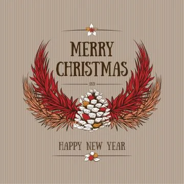 Vector hand drawn Christmas design Stock Illustration