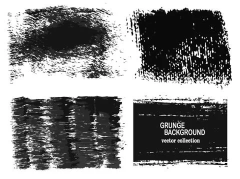 Vector hand drawn collection of grunge textures, unique template background.. Stock Illustration