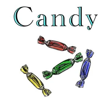 Vector hand drawn color candy illustration, doodle style Stock Illustration
