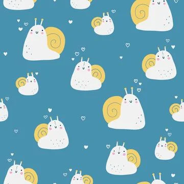 Vector hand-drawn color seamless repeating childish simple pattern with cute Stock Illustration