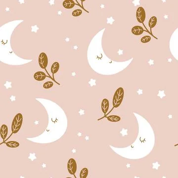 Vector hand-drawn color seamless childish simple pattern for kids with cute 库存插图