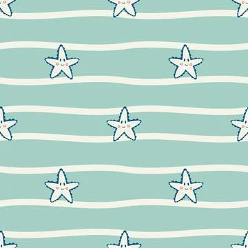 Vector hand drawn colored childish seamless repeating simple flat pattern with Illustrazione stock