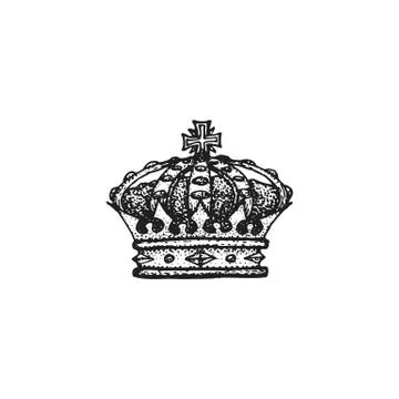 Vector hand drawn crown illustration. Stock-Illustration