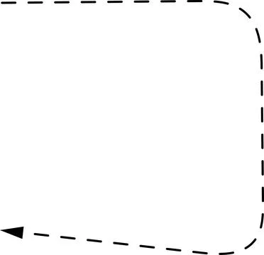 Vector hand drawn dashed arrow. Curved dotted arrow. Zigzag arrow stripes Stock Illustration