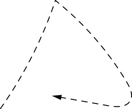 Vector hand drawn dashed arrow. Curved dotted arrow. Zigzag arrow stripes Stock Illustration