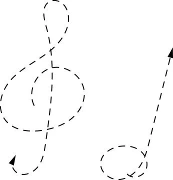 Vector hand drawn dashed arrow. Curved dotted arrow. Zigzag arrow stripes Stock Illustration
