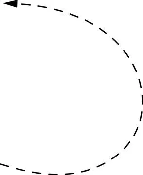 Vector hand drawn dashed arrow. Curved dotted arrow. Zigzag arrow stripes イラスト素材