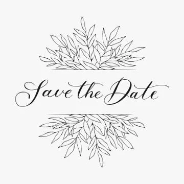 Vector of hand drawn design element and object. Vintage floral element. Wedding Stock Illustration