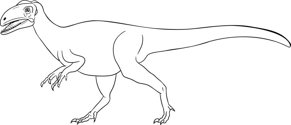 Vector hand drawn dinosaurs. Coloring book with prehistoric animals Stock Illustration