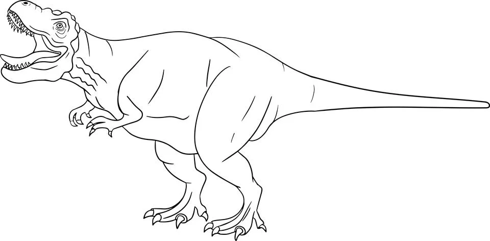 Vector hand drawn dinosaurs. Coloring book with prehistoric animals Stock Illustration