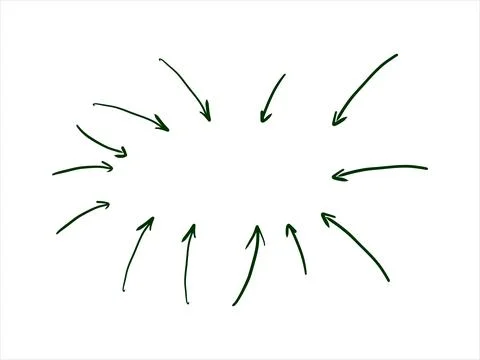 Vector hand drawn doodle arrow collection featuring various directions, style Stock Illustration