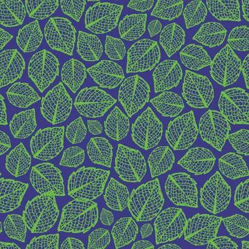 Vector hand drawn doodle closely arranged mint leaf monochrome repeat pattern Stock Illustration