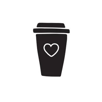 Vector hand drawn doodle coffee take away cup Stock Illustration