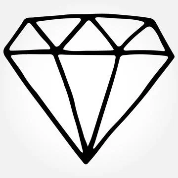 Vector hand drawn doodle diamond. Isolated illustration Stock Illustration